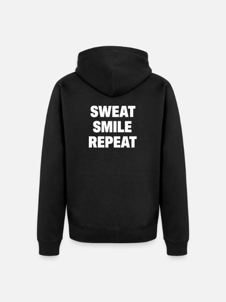 Sweat Smile Repeat - Unisex Premium Organic Zip Hoodie - black