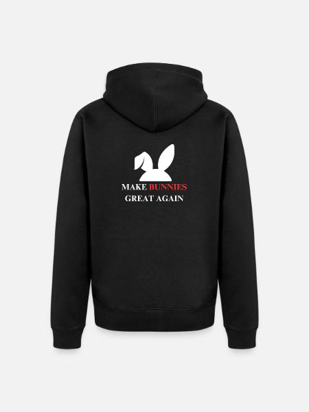 Make bunnies great again - Unisex Premium Organic Zip Hoodie - black