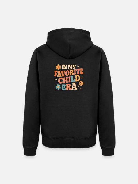 I min yndlings børneepoke-datterfamilier-humor - Premium økologisk unisex-hættejakke - sort