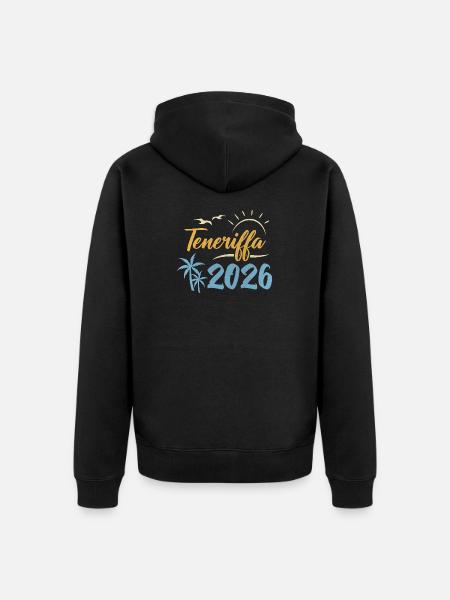 Teneriffa 2026 - Unisex Premium Bio Zip Hoodie - Schwarz