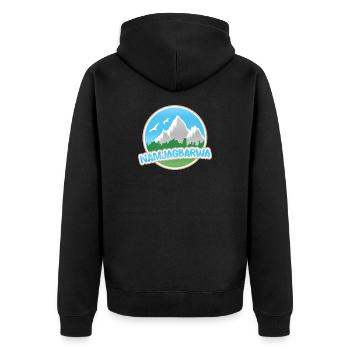 Namjagbarwa als Berg - Unisex Premium Bio Zip Hoodie - Schwarz - Hinten - Nico (187cm)
