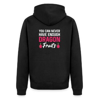 Dragon Fruit Powerprints - Unisex Premium Organic Zip Hoodie - black - Back - Nico (187cm)