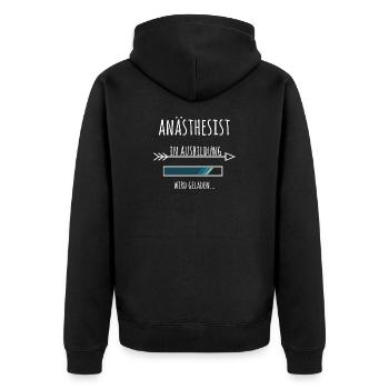 Anästhesist Ausbildung Medizinstudium Arzt Medizin - Unisex Premium Bio Zip Hoodie - Schwarz - Hinten - Nico (187cm)