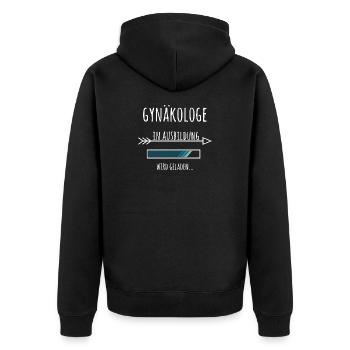 Gynäkologe Ausbildung Medizinstudium Arzt Medizin  - Unisex Premium Bio Zip Hoodie - Schwarz - Hinten - Nico (187cm)