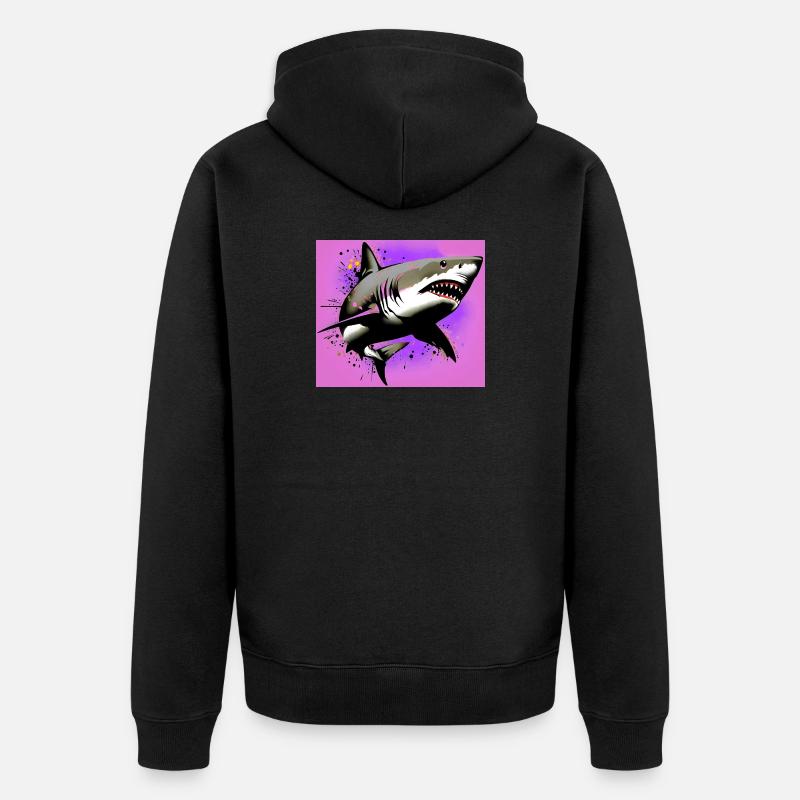 Requin - Veste à capuche bio Premium Unisexe - noir