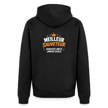 Meilleur Sauveteur Jamais Égalé - Veste à capuche bio Premium Unisexe - noir - Dos - Nico (187cm)