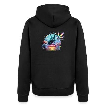 Cute Metallic Scarab and Friends - Unisex Premium Organic Zip Hoodie - black - Back - Nico (187cm)