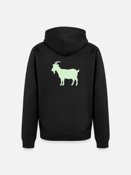 Mintgrüne Ziegen-Silhouette - Unisex Premium Bio Zip Hoodie - Schwarz