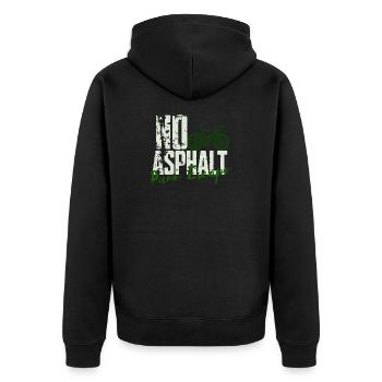 No Asphalt Pure Escape - Unisex Premium Bio Zip Hoodie - Schwarz - Hinten - Nico (187cm)