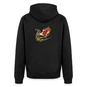 Cheval de traîneau décoré pour Noël - Veste à capuche bio Premium Unisexe - noir - Dos - Nico (187cm)