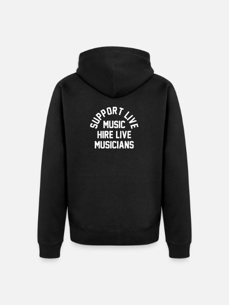 Support Live Music Musicians T-Shirt - Unisex Premium Organic Zip Hoodie - black