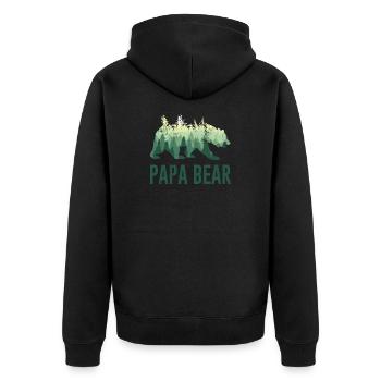 Papa Bear Papa Père - Veste à capuche bio Premium Unisexe - noir - Dos - Nico (187cm)
