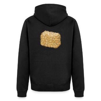 une balle de paille aux couleurs dorées chatoyantes - Veste à capuche bio Premium Unisexe - noir - Dos - Nico (187cm)