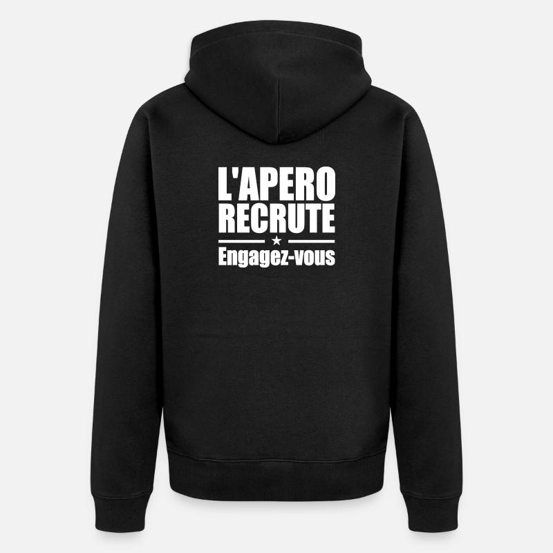 L'apéro recrute Engagez-vous - Veste à capuche bio Premium Unisexe - noir