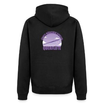 Querflöte Musikerin Instrument Mädchen Geschenk - Unisex Premium Bio Zip Hoodie - Schwarz - Hinten - Nico (187cm)