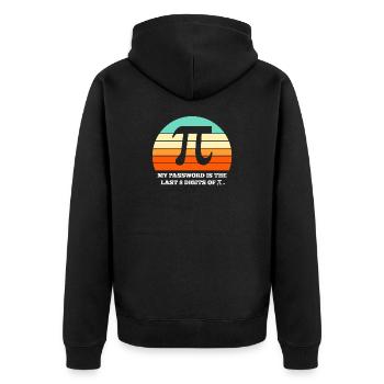 pi, maths, mathématiques - Veste à capuche bio Premium Unisexe - noir - Dos - Nico (187cm)