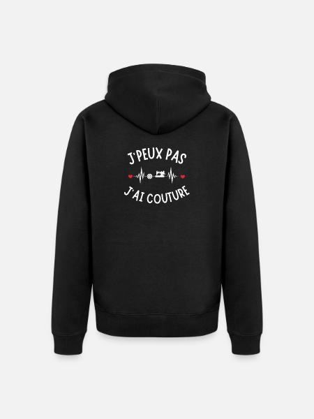 Sewing, embroidery, sewing machine - Unisex Premium Organic Zip Hoodie - black