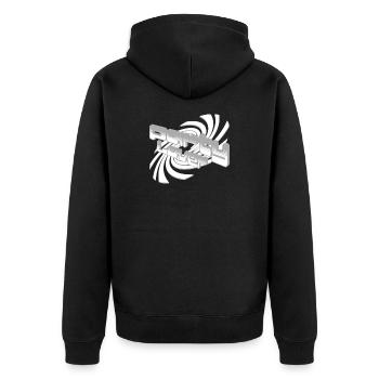 3D Sound Waves Font Design - Unisex Premium Organic Zip Hoodie - black - Back - Nico (187cm)