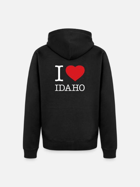 I LOVE IDAHO - Unisex Premium Organic Zip Hoodie - black