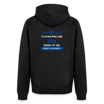 Léa - Wenn du keine Léa in deinem Leben hast - Unisex Premium Bio Zip Hoodie - Schwarz - Hinten - Nico (187cm)