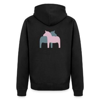 Dalapferd Paar Pferde Liebe Hochzeit Deko Love - Unisex Premium Bio Zip Hoodie - Schwarz - Hinten - Nico (187cm)