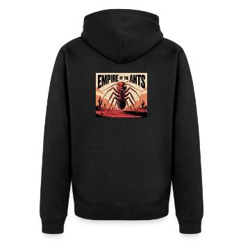 Rétro - L’empire des fourmis - Veste à capuche bio Premium Unisexe - noir - Dos - Nico (187cm)