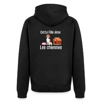 This Girl Loves Dogs - Unisex Premium Organic Zip Hoodie - black - Back - Nico (187cm)