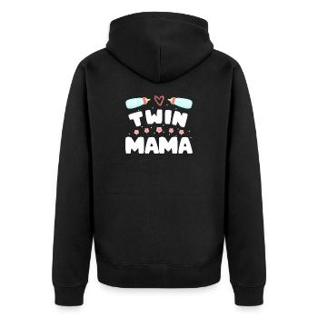 Maman jumelle Grossesse Maman de jumeaux - Veste à capuche bio Premium Unisexe - noir - Dos - Nico (187cm)