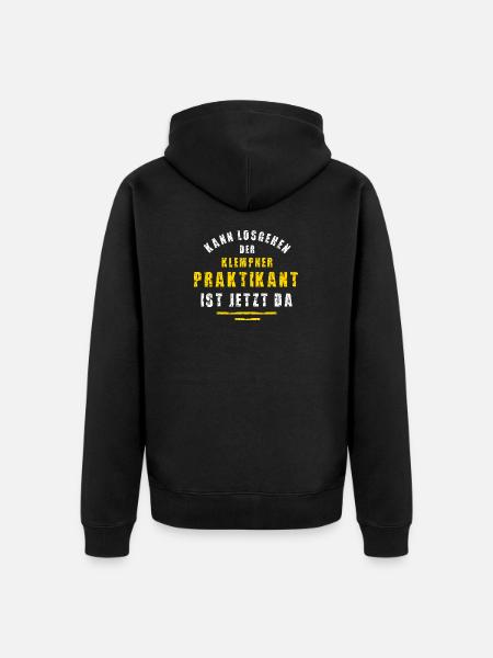 Plumber Intern Plumbing Internship Tinsmith - Unisex Premium Organic Zip Hoodie - black