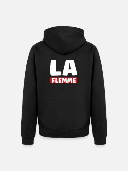 Lazy - Unisex Premium Organic Zip Hoodie - black