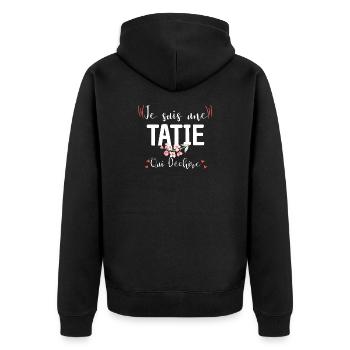 Tatie Qui Déchire Style Fleuri - Veste à capuche bio Premium Unisexe - noir - Dos - Nico (187cm)