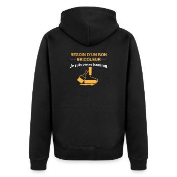 Bricoleur homme: Je suis votre homme - Veste à capuche bio Premium Unisexe - noir - Dos - Nico (187cm)