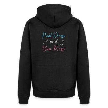 Pool Party - Unisex Premium Bio Zip Hoodie - Schwarz - Hinten - Nico (187cm)