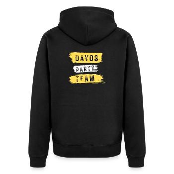 Équipe de fête de Davos Après Ski - Veste à capuche bio Premium Unisexe - noir - Dos - Nico (187cm)