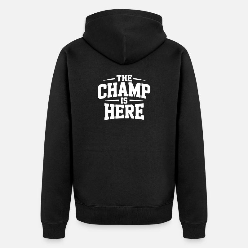Der Champion ist da - Unisex Premium Bio Zip Hoodie - Schwarz