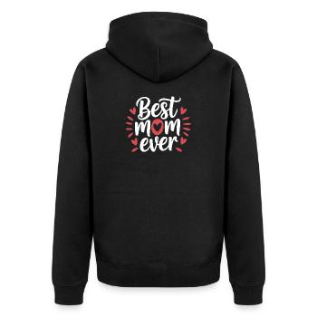 Die beste Mutter aller Zeiten - Unisex Premium Bio Zip Hoodie - Schwarz - Hinten - Nico (187cm)