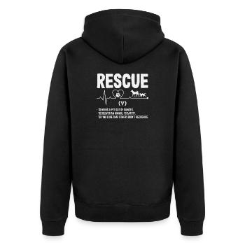 Sauvetage d’animaux Palpitations cardiaques Grondantes Aide Amour - Veste à capuche bio Premium Unisexe - noir - Dos - Nico (187cm)