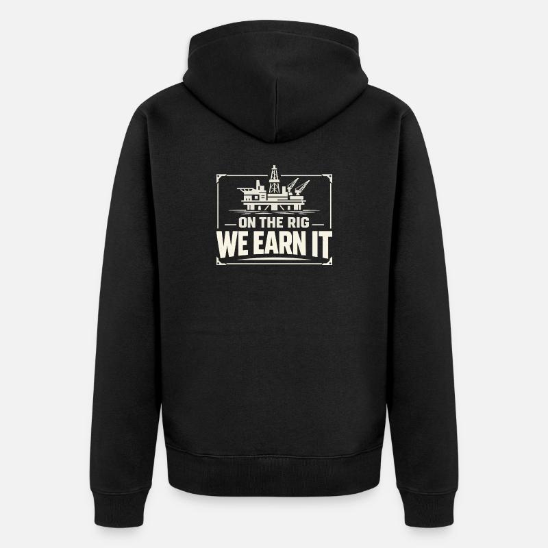 Offshore-bohrer-rig-bohrer Bohrboden Offshore - Unisex Premium Bio Zip Hoodie - Schwarz