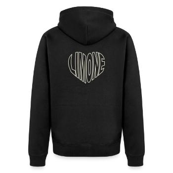 Limone sul Garda Typo Heart - Veste à capuche bio Premium Unisexe - noir - Dos - Nico (187cm)