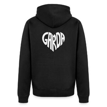 Logo de police Cœur de la Garda - Veste à capuche bio Premium Unisexe - noir - Dos - Nico (187cm)
