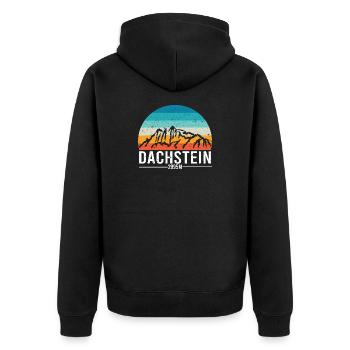 Dachstein Ramsau Autriche Coucher de soleil rétro - Veste à capuche bio Premium Unisexe - noir - Dos - Nico (187cm)