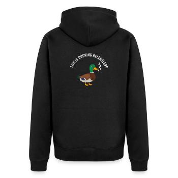 Satire implacable sur le tabagisme de canard - Veste à capuche bio Premium Unisexe - noir - Dos - Nico (187cm)