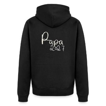 Papa 2027 - Unisex Premium Bio Zip Hoodie - Schwarz - Hinten - Nico (187cm)