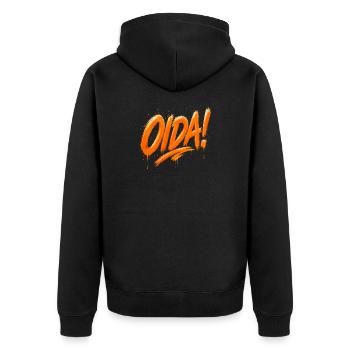 Oida ! – Conception de pinceaux à graffiti - Veste à capuche bio Premium Unisexe - noir - Dos - Nico (187cm)