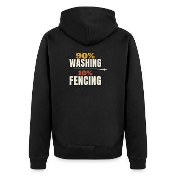 Escrime 90 % Lavage 10 % Escrime Épée drôle Escrimeur - Veste à capuche bio Premium Unisexe - noir - Dos - Nico (187cm)