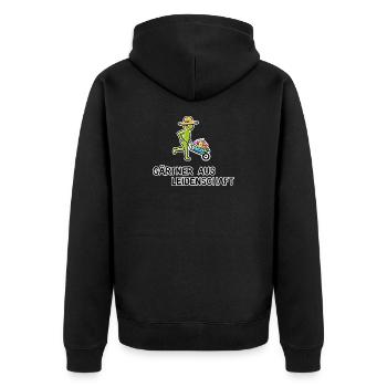 Gärtner aus Leidenschaft - Unisex Premium Bio Zip Hoodie - Schwarz - Hinten - Nico (187cm)