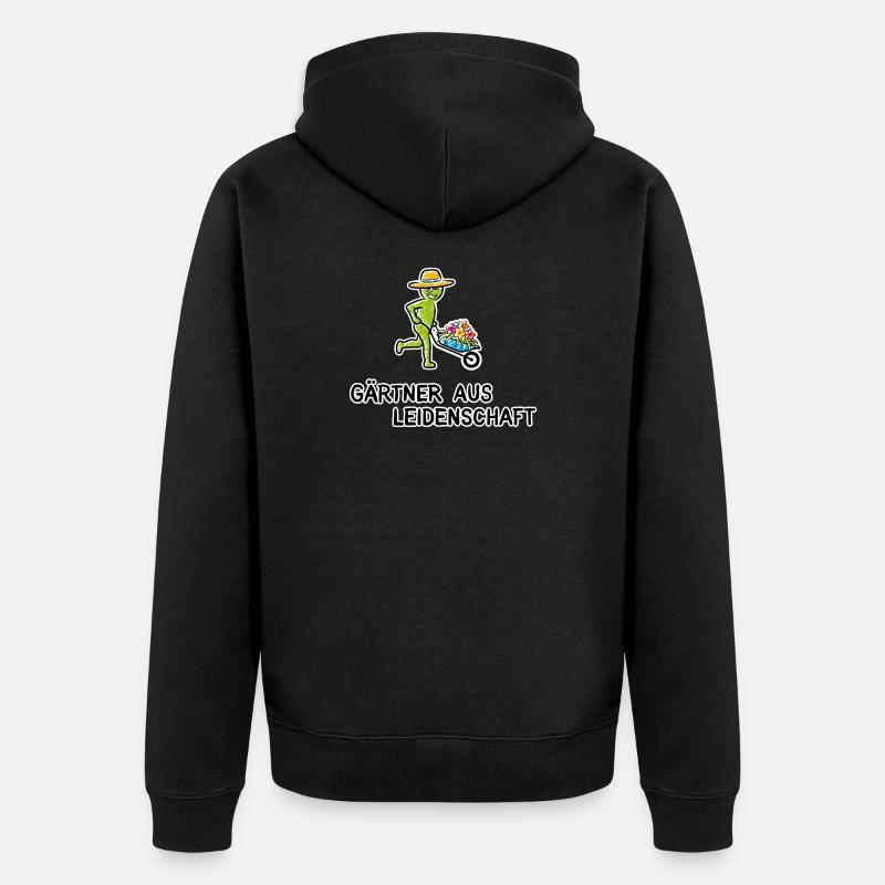Gärtner aus Leidenschaft - Unisex Premium Bio Zip Hoodie - Schwarz