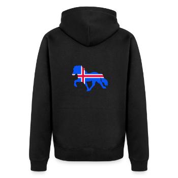 tölter flag iceland - Unisex Premium Bio Zip Hoodie - Schwarz - Hinten - Nico (187cm)