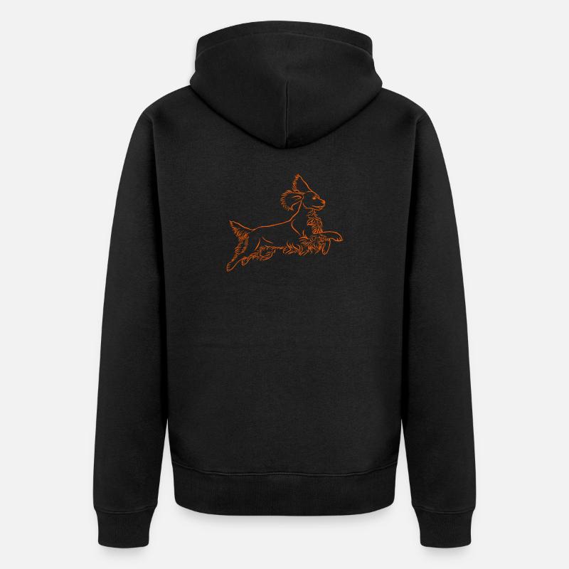 Springer Spaniel en orange - Veste à capuche bio Premium Unisexe - noir