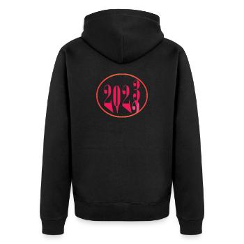 2022 2023 - Unisex Premium Bio Zip Hoodie - Schwarz - Hinten - Nico (187cm)
